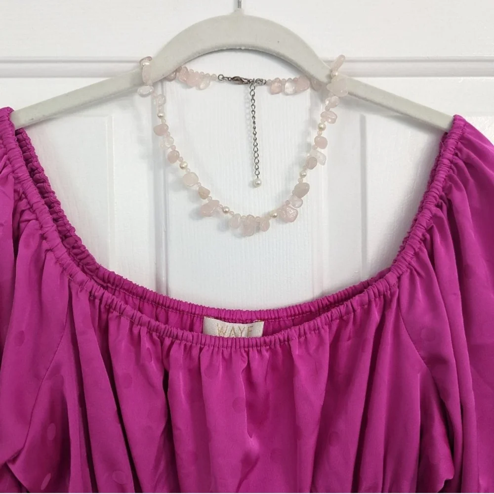 Wayf PINK "Dawn" Color pattern: magenta dots, Long Sleeve, perfect for Spring - Picture 5 of 11